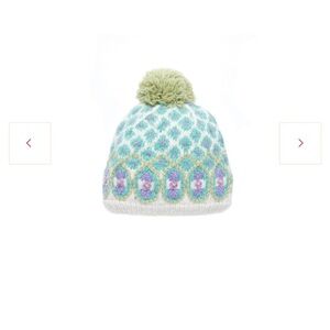 French Knot Vintage Chalet Colorful Knit Beanie with Pom Pom New with Tags